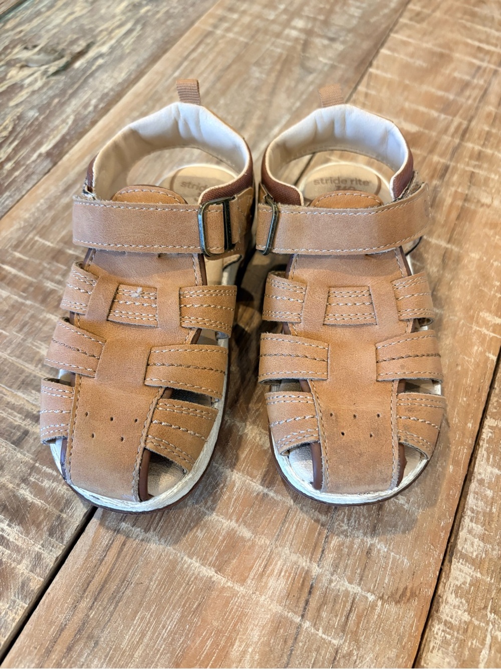 Stride Rite Paddy Toddler Fisherman Sandals Brown Loop Comfort Shoes 10